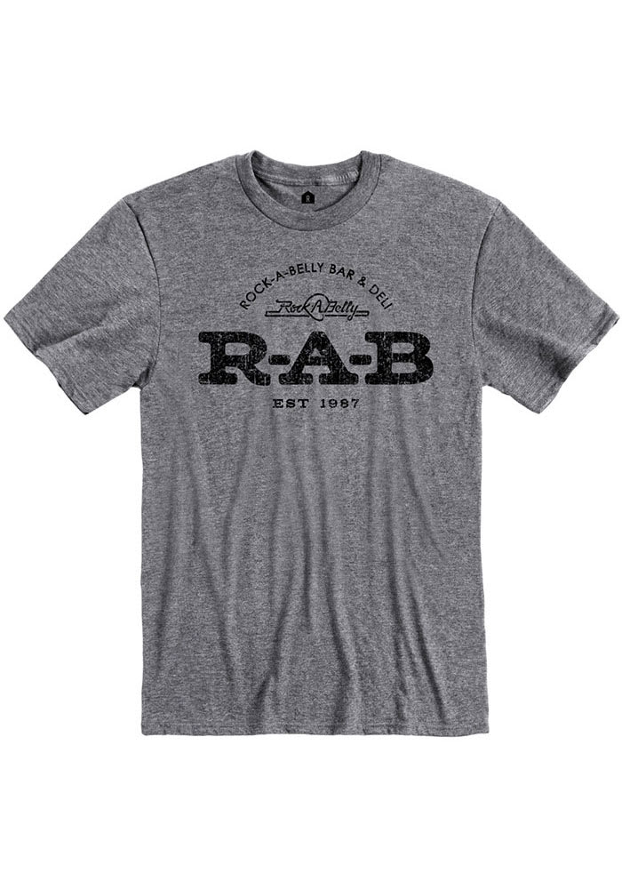 Rock-A-Belly Deli Grey RAB Logo Short Sleeve Fashion T Shirt