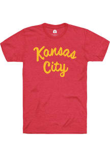 Rally Kansas City Red Script Short Sleeve Fashion T Shirt