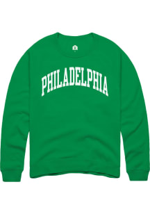 Philadelphia Womens Clover Green Wordmark Unisex Long Sleeve Crew Sweatshirt