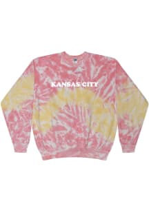 Kansas City Women's Funnel Cake Tie-Dye Wordmark Unisex Long Sleeve Crew Sweatshirt
