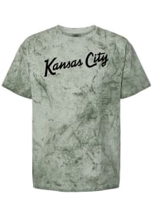 Kansas City Dark Green Tie Dye Wordmark Script Short Sleeve Fashion T Shirt
