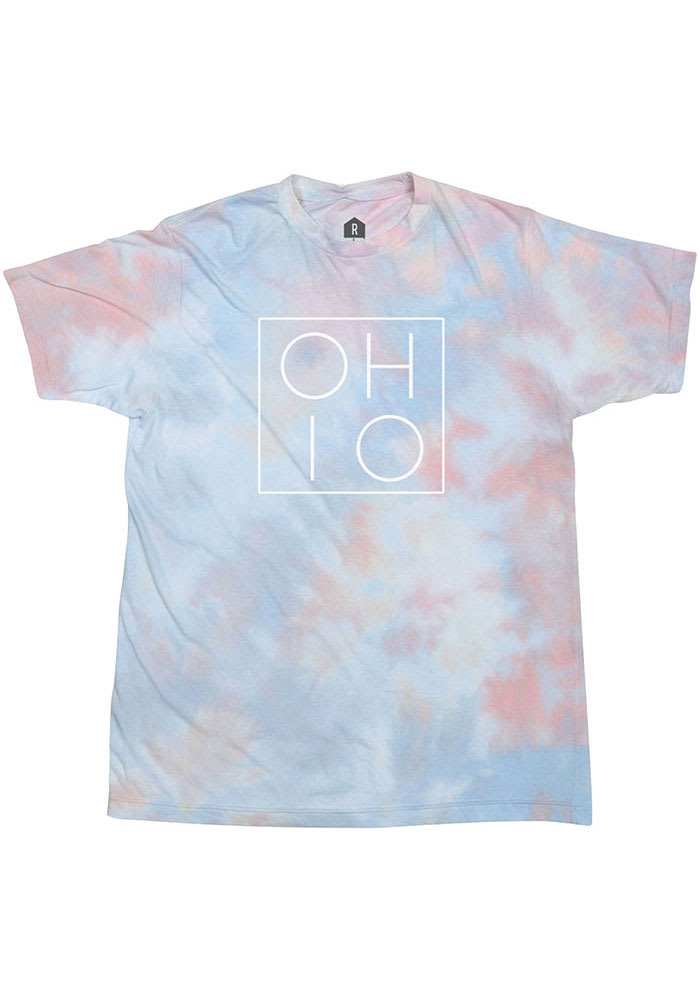 Ohio Womens Coral Dream Tie-Dye Wordmark Unisex Short Sleeve T-Shirt