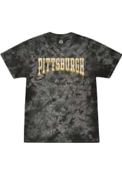 Rally Pittsburgh Black Tie Dye Bridge Arch Short Sleeve T Shirt