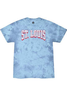 Rally St Louis Light Blue Tie Dye Bridge Arch Short Sleeve T Shirt