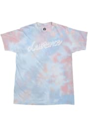 Lawrence Womens Coral Dream Tie-Dye Wordmark Unisex Short Sleeve T-Shirt