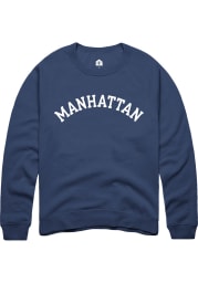 Rally Manhattan Mens Navy Blue Arch Long Sleeve Crew Sweatshirt