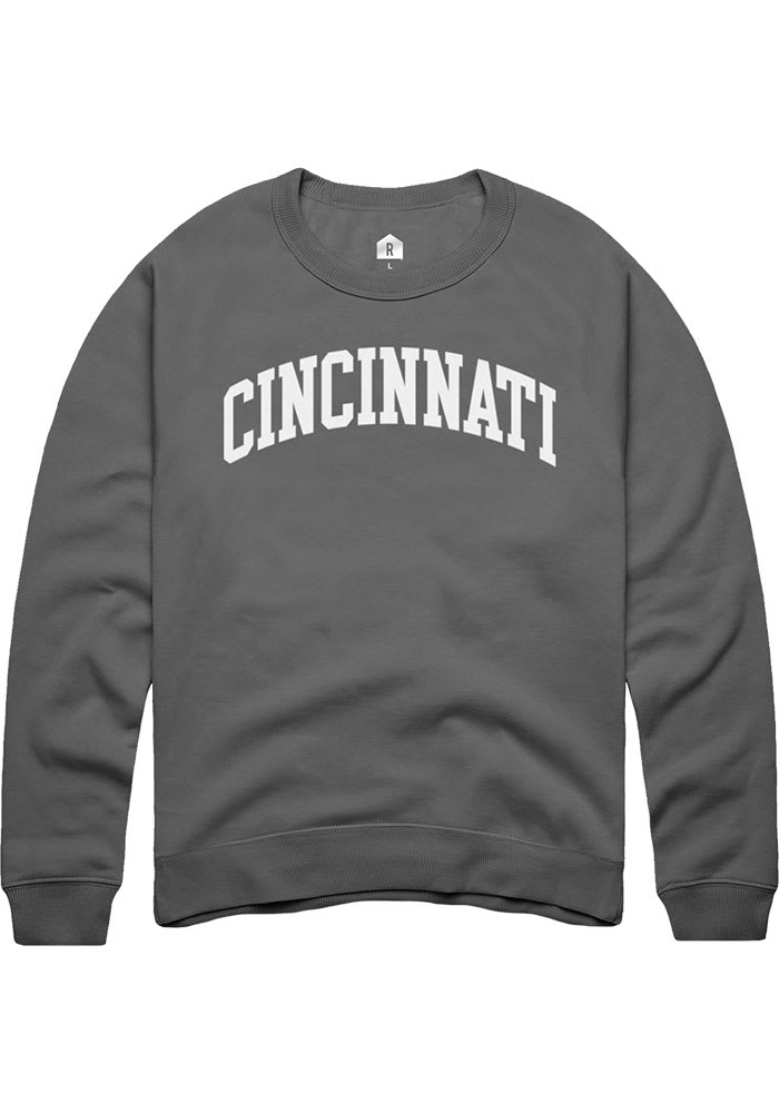 Rally Cincinnati Womens Charcoal Wordmark Crew Sweatshirt