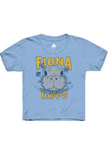 Fiona the Hippo Peaking out of Water Youth Light Blue Short Sleeve Fashion T-Shirt