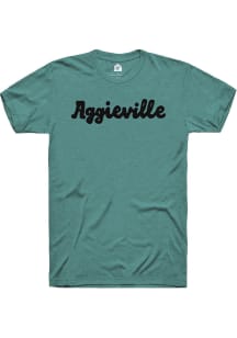 Rally Aggieville Green Script Short Sleeve T Shirt