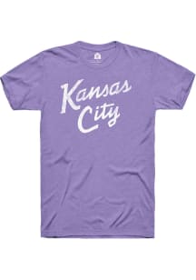 Rally Kansas City Lavender Stacked Script Short Sleeve Fashion T Shirt