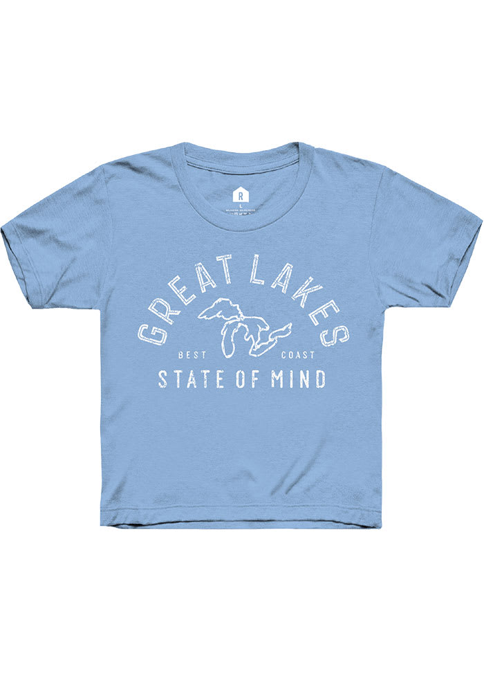 Rally Michigan Youth Light Blue State of Mind Short Sleeve T-Shirt