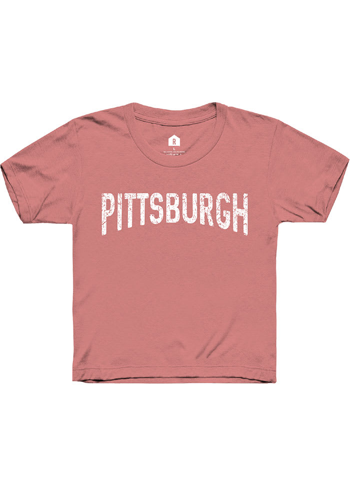 Rally Pittsburgh Youth Pink Arch Wordmark Short Sleeve T-Shirt