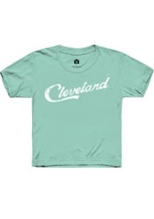 Rally Cleveland Youth Green RH Script Short Sleeve T-Shirt