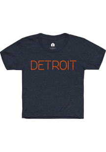 Rally Detroit Youth Navy Blue Disconnect Short Sleeve T-Shirt