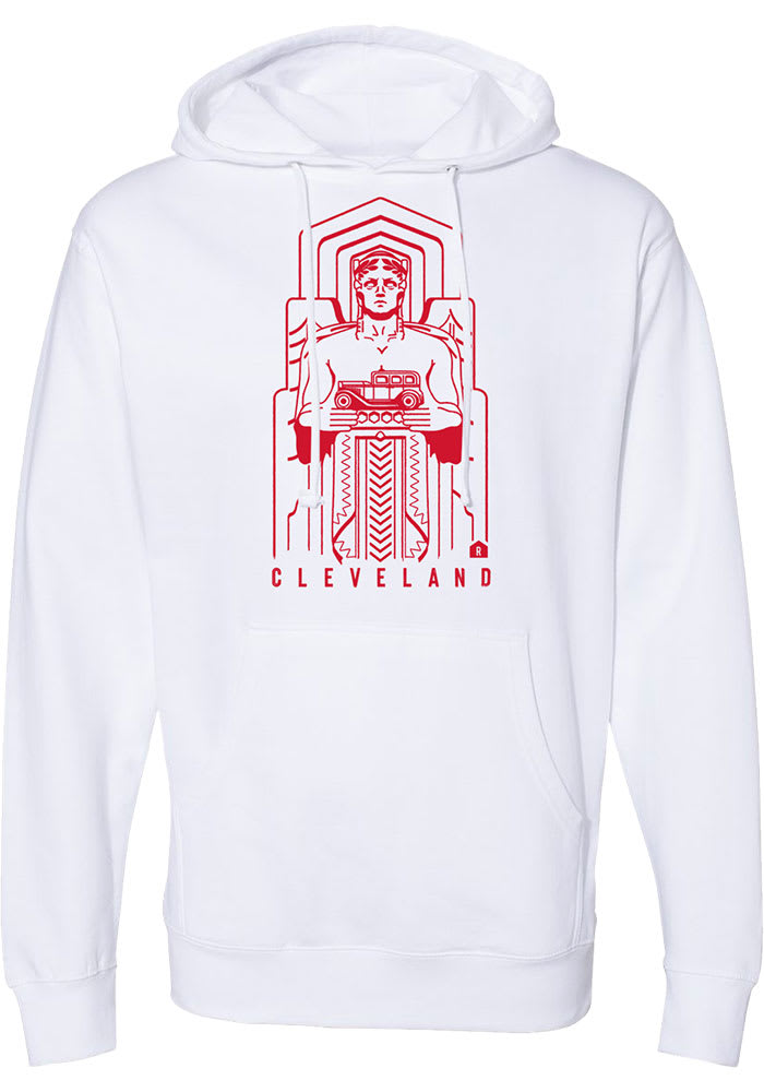 Rally Cleveland Mens White Guardians Long Sleeve Hoodie