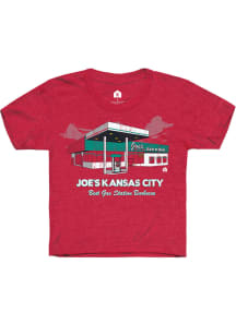 Joe's Kansas City Bar-B-Que Youth Red Best Gas Station Short Sleeve T-Shirt