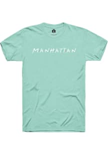 Rally Manhattan Womens Teal Dots Short Sleeve T-Shirt
