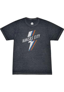 Rally Kansas City Black Lightening Bolt Short Sleeve Fashion T Shirt