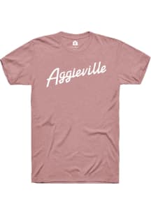 Rally Aggieville Mauve Pink RH Script Short Sleeve T Shirt
