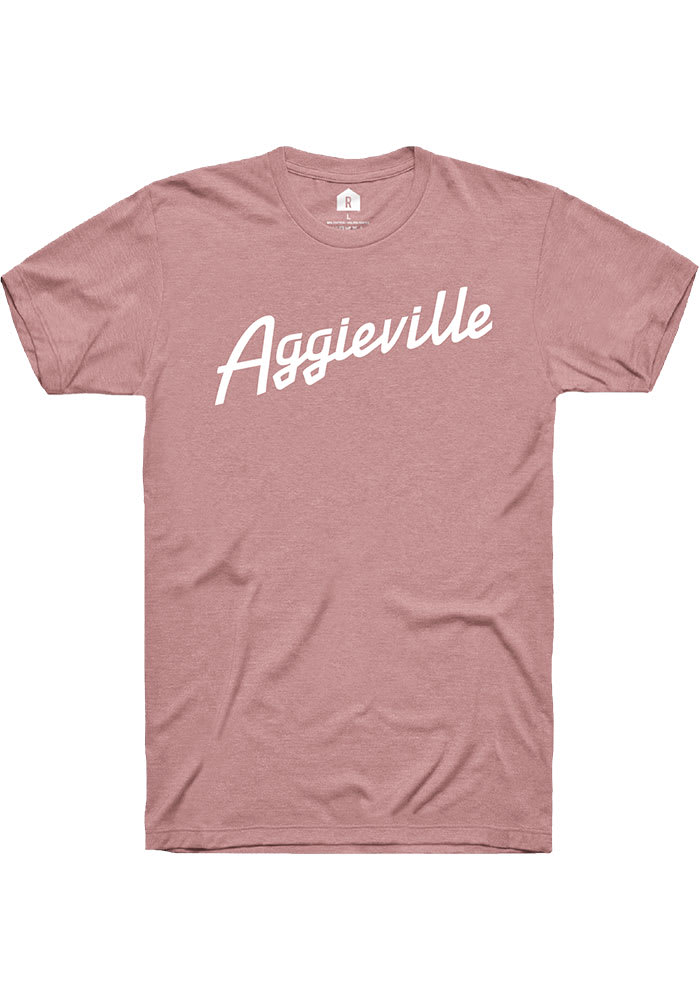 Rally Aggieville Mauve Pink RH Script Short Sleeve T Shirt