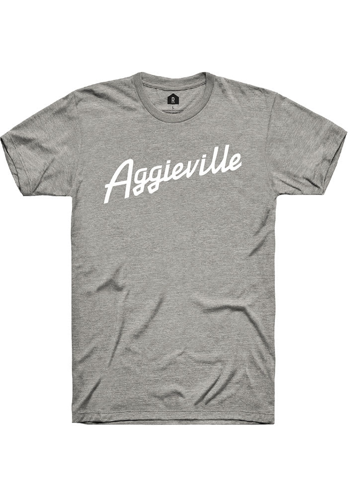 Rally Aggieville Grey RH Script Short Sleeve Fashion T Shirt