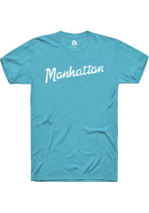 Rally Manhattan Teal RH Script Short Sleeve Fashion T Shirt