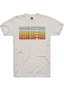 Rally Manhattan Oatmeal Repeating Short Sleeve Fashion T Shirt