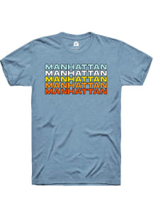 Rally Manhattan Blue Repeating Short Sleeve Fashion T Shirt
