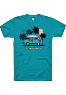 Rally Manhattan Teal Retro Bus Short Sleeve Fashion T Shirt