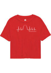 Rally St Louis Womens Red Heartbeat Short Sleeve T-Shirt