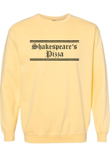 Shakespeare's Pizza Butter Yellow Prime Logo Long Sleeve Crew Sweatshirt