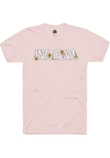 Rally Indiana Womens Pink Floral Short Sleeve T-Shirt