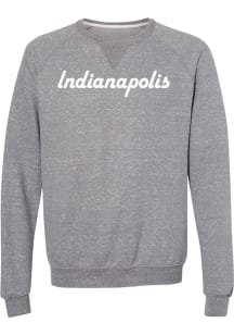 Rally Indianapolis Mens Charcoal Harlow Script Long Sleeve Crew Sweatshirt