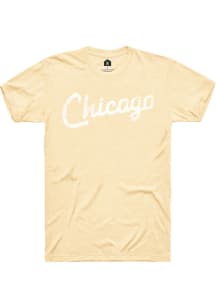 Rally Chicago Yellow RH Script Short Sleeve T Shirt