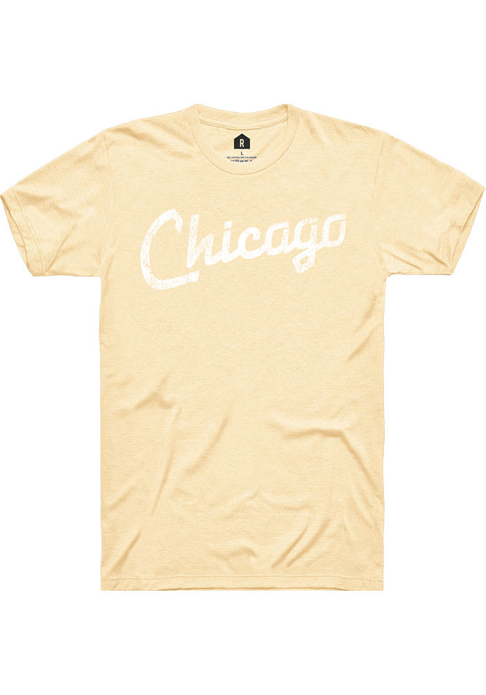 Rally Chicago Yellow RH Script Short Sleeve T Shirt