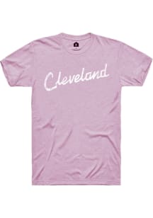 Rally Cleveland Purple RH Script Short Sleeve T Shirt