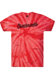 Rally Cincinnati Red Retro Script Short Sleeve T Shirt