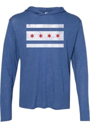 Rally Chicago Mens Blue City Flag Long Sleeve Hoodie