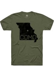 Rally Columbia Olive COMO State Shape Short Sleeve Fashion T Shirt