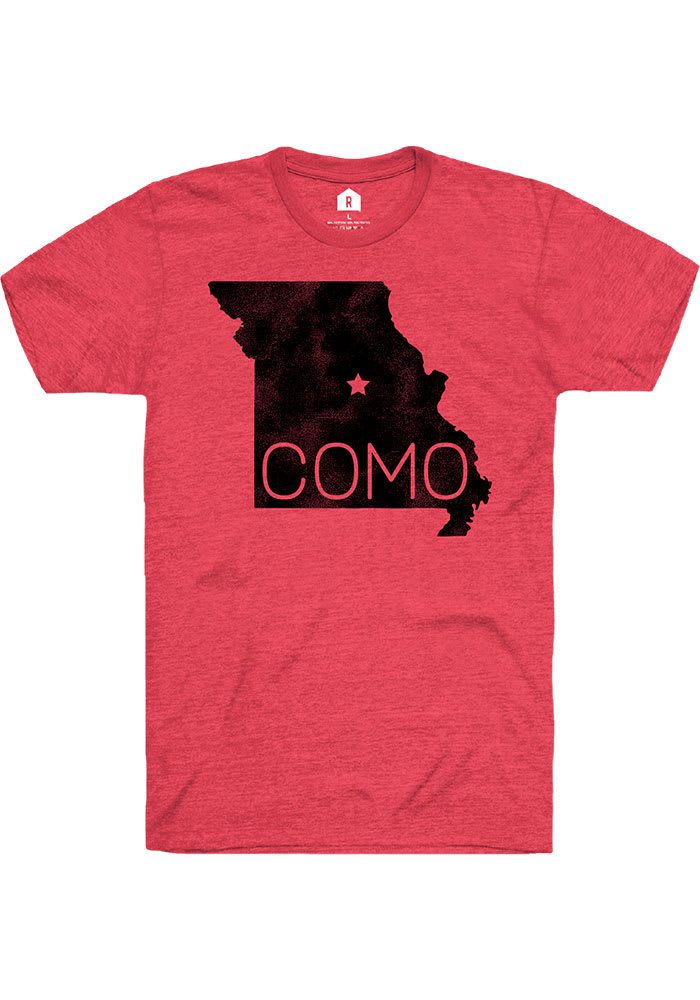 Rally Columbia Red COMO State Shape Short Sleeve Fashion T Shirt