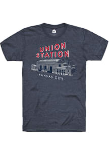 Rally Union Station Navy Blue Building Short Sleeve Fashion T Shirt