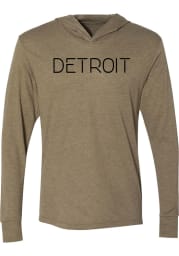 Rally Detroit Mens Olive Disconnect Long Sleeve Hoodie