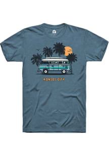 Rally Kansas City Teal Retro Bus Short Sleeve Fashion T Shirt