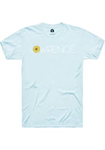 Rally Lawrence Light Blue Sunflower Wordmark Short Sleeve T Shirt