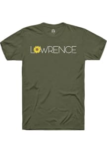Rally Lawrence Olive Sunflower Wordmark Short Sleeve Fashion T Shirt