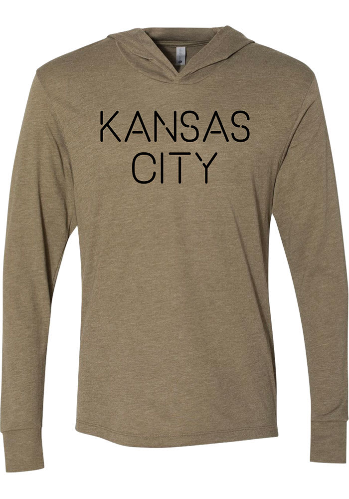 Rally Kansas City Mens Olive Disconnect Long Sleeve Hoodie