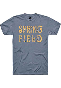 Rally Springfield Womens Blue Floral Short Sleeve T-Shirt