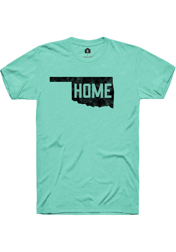 Rally Oklahoma Green Home State Shape Short Sleeve Fashion T Shirt