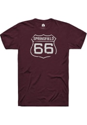 Rally Springfield Maroon Route 66 Short Sleeve T Shirt