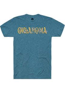 Oklahoma Womens Deep Teal Floral Wordmark Unisex Short Sleeve T-Shirt